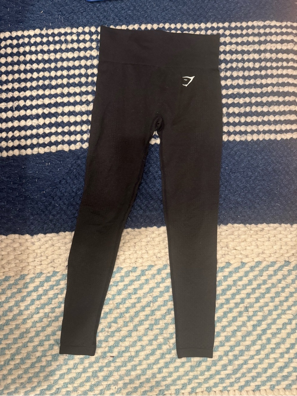 Gymshark black workout leggings. Full length.